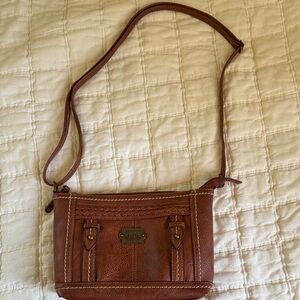 b.o.c. Tan Leather Bag with Braided Accent